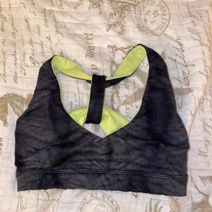 Dance sports bra ~ Small ~ Grey and neon yellow ~